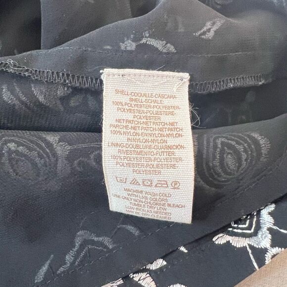 Free People Black White Nights Embroidered Sleeveless Mini Dress Size Small - Picture 11 of 13